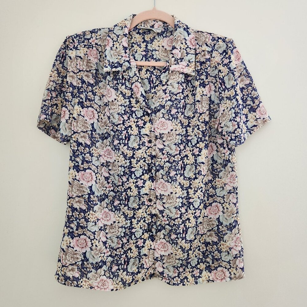 Vintage Benton Road Short Sleeved Floral Blouse